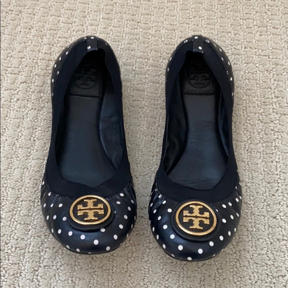 Tory Burch black and white polka dot flats